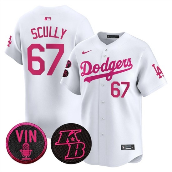 Men's Los Angeles Dodgers #67 Vin Scully White 2026 Mother’s Day Vapor Premier Limited Stitched Baseball Jersey - Ujersey
