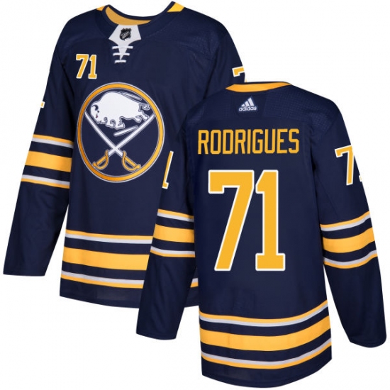 Men's Adidas Buffalo Sabres #71 Evan Rodrigues Premier Navy Blue Home NHL Jersey - Ujersey