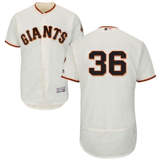 Men's Majestic San Francisco Giants #36 Gaylord Perry Cream Home Flex Base Authentic Collection MLB Jersey - Ujersey