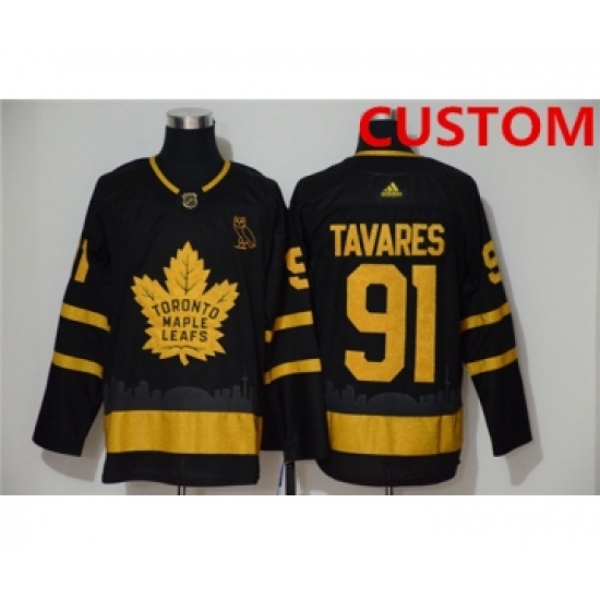 Men's Toronto Maple Leafs Custom Black Golden City Edition Stitched NHL Jersey - Ujersey