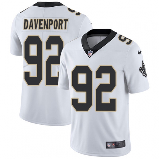 Nike New Orleans Saints #92 Marcus Davenport White Men's Stitched NFL Vapor Untouchable Limited Jersey - Ujersey