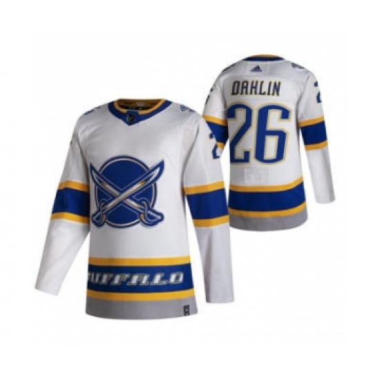 Men's Buffalo Sabres #26 Rasmus Dahlin White 2020-21 Reverse Retro Alternate Hockey Jersey - Ujersey