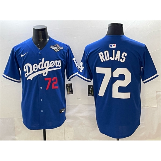 Men's Los Angeles Dodgers #72 Miguel Rojas Royal 2025 World Series Limited Stitched Baseball Jersey - Ujersey