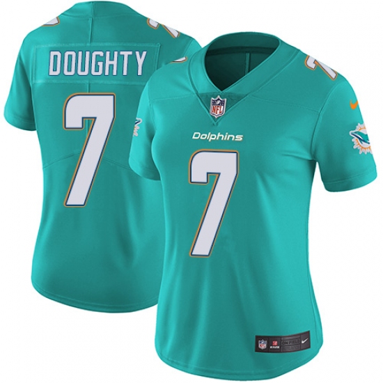 Women's Nike Miami Dolphins #7 Brandon Doughty Aqua Green Team Color Vapor Untouchable Elite Player NFL Jersey - Ujersey