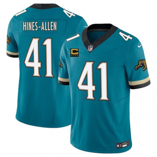 Men's Jacksonville Jaguars #41 Josh Hines-Allen Teal 2025 F.U.S.E. With 4-Star C Prowler Throwback Vapor Limited Football Stitched Jersey - Ujersey