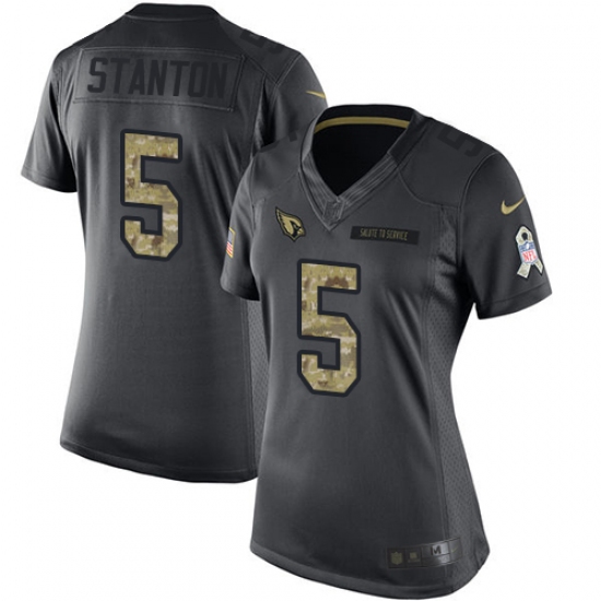 Women's Nike Arizona Cardinals #5 Drew Stanton Limited Black 2016 Salute to Service NFL Jersey - Ujersey