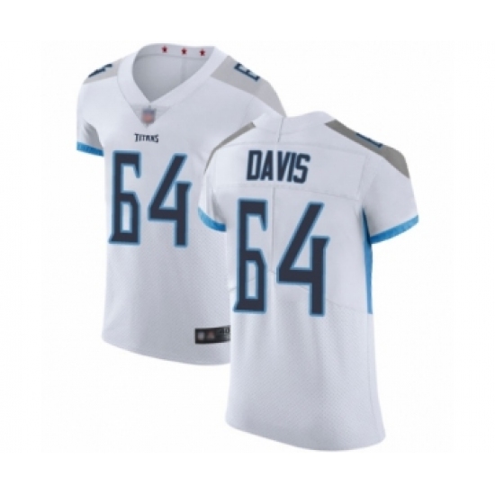 Men's Tennessee Titans #64 Nate Davis White Vapor Untouchable Elite Player Football Jersey - Ujersey