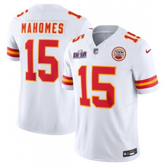 Men's Kansas City Chiefs #15 Patrick Mahomes White 2023 F U S E Vapor Untouchable Limited Stitched 2024 Super Bowl LVIII Jersey - Ujersey