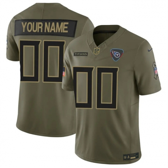 Men's Tennessee Titans Active Player Custom Olive 2025 F.U.S.E. Salute to Service Limited Stitched Football Jersey - Ujersey