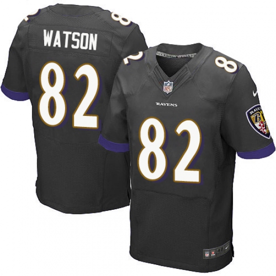 Men's Nike Baltimore Ravens #82 Benjamin Watson Elite Black Alternate NFL Jersey - Ujersey