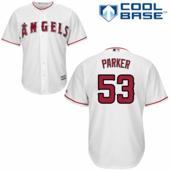 Men's Majestic Los Angeles Angels of Anaheim #53 Blake Parker Replica White Home Cool Base MLB Jersey - Ujersey