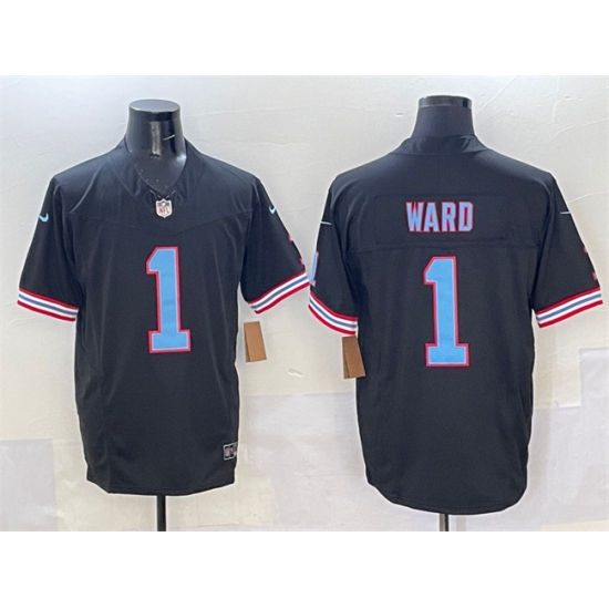 Men's Tennessee Titans #1 Cameron Ward Black 2025 Draft F.U.S.E. Vapor Limited Football Stitched Jersey - Ujersey