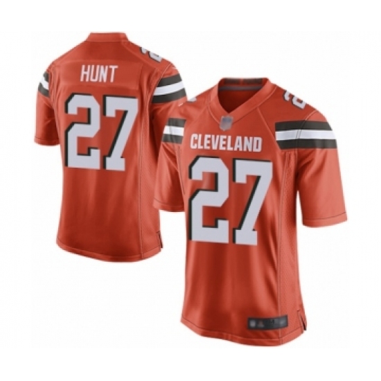 Men's Cleveland Browns #27 Kareem Hunt Game Orange Alternate Football Jersey - Ujersey