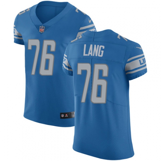 Men's Nike Detroit Lions #76 T.J. Lang Light Blue Team Color Vapor Untouchable Elite Player NFL Jersey - Ujersey