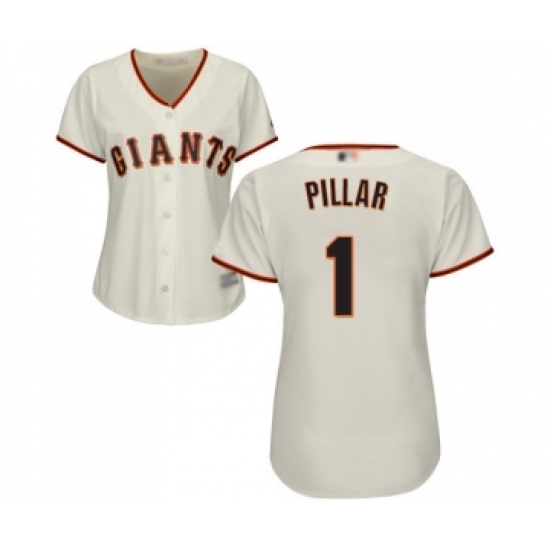 Women's San Francisco Giants #1 Kevin Pillar Replica Cream Home Cool Base Baseball Jersey - Ujersey