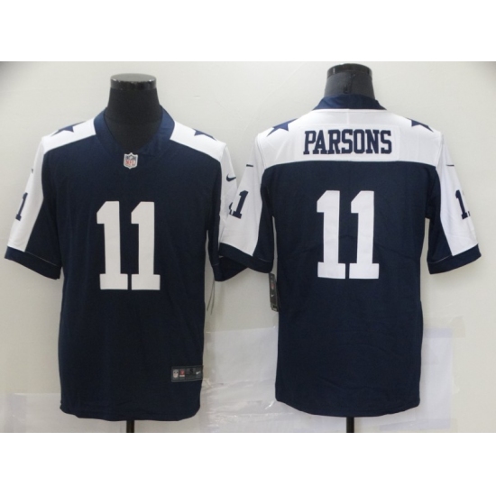 Men's Dallas Cowboys #11 Micah Parsons Nike Blue 2021 Throwback Limited Jersey - Ujersey