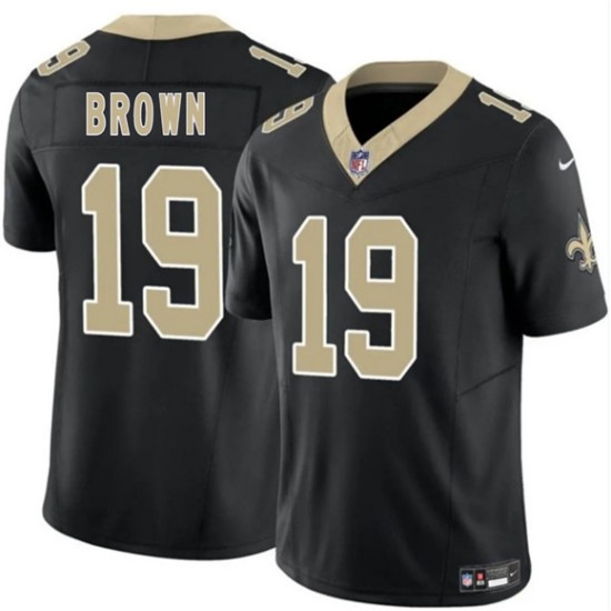 Men's New Orleans Saints #19 Barion Brown Black 2026 Draft F.U.S.E Vapor Limited Football Stitched Jersey - Ujersey