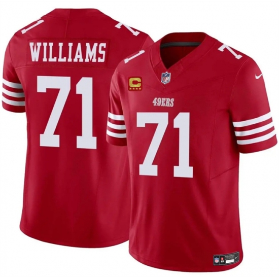 Men's San Francisco 49ers #71 Trent Williams Red 2025 F.U.S.E. With 4-Star C Vapor Untouchable Limited Stitched Football Jersey - Ujersey