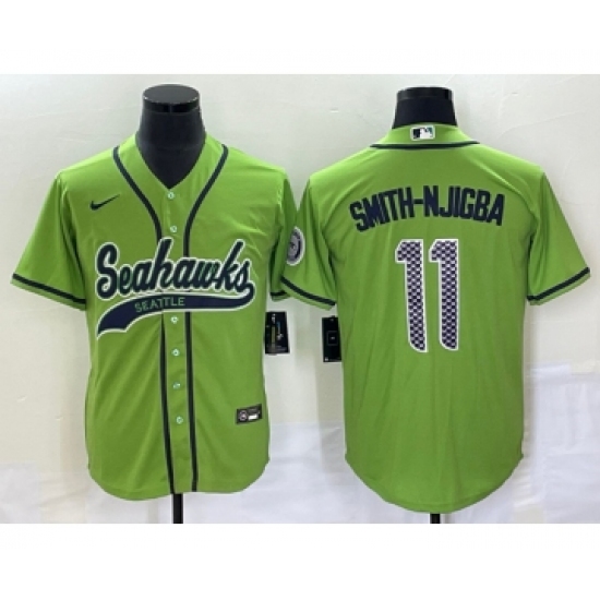 Men's Seattle Seahawks #11 Jaxon Smith-Njigba Green Cool Base Stitched Baseball Jersey - Ujersey
