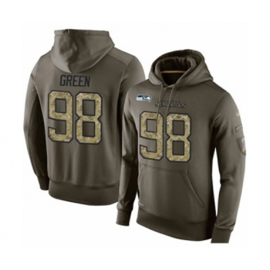 Football Men's Seattle Seahawks #98 Rasheem Green Salute To Service Pullover Hoodie - Ujersey
