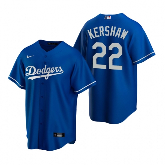 Men's Nike Los Angeles Dodgers #22 Clayton Kershaw Royal Alternate Stitched Baseball Jersey - Ujersey