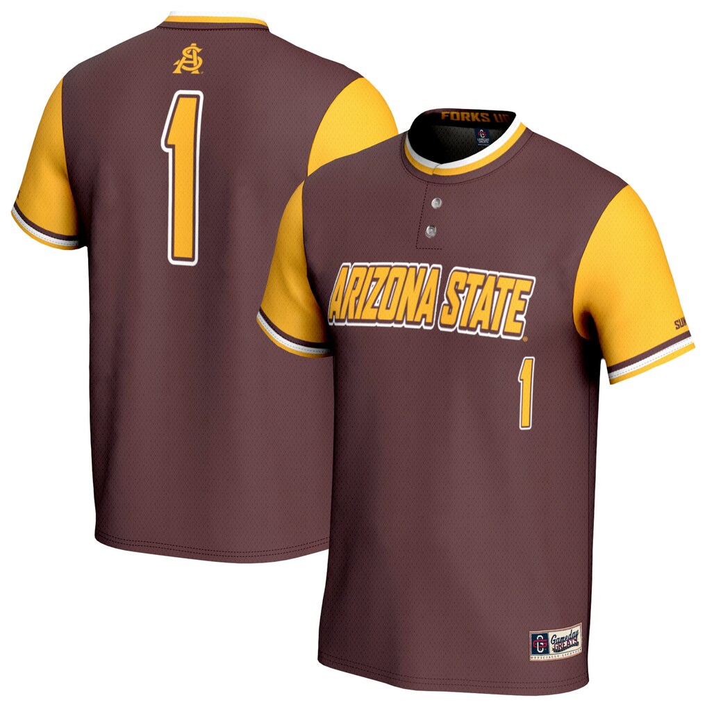 Unisex GameDay Greats Maroon #1 Arizona State Sun Devils Lightweight Collegiate Softball Fashion Jersey - U-jersey