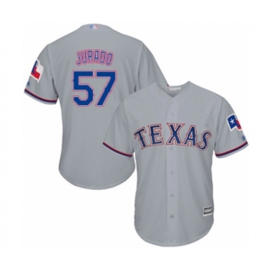 Youth Texas Rangers #57 Ariel Jurado Authentic Grey Road Cool Base Baseball Player Jersey