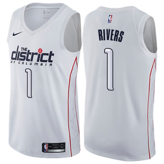 Women's Nike Washington Wizards #1 Austin Rivers Swingman White NBA Jersey - City Edition - Ujersey