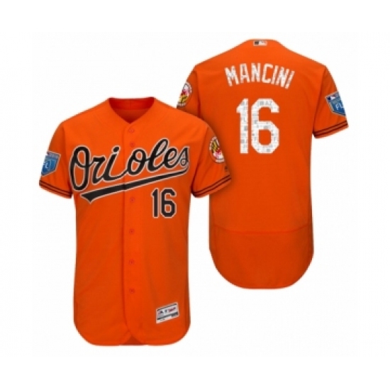 Men's Orange Baltimore Orioles #16 Trey Mancini 2018 Spring Training Flex Base Jersey - Ujersey