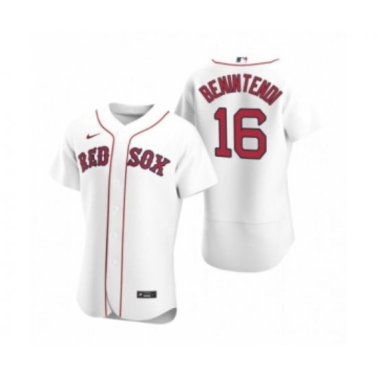 Men's Boston Red Sox #16 Andrew Benintendi Nike White Authentic 2020 Home Jersey - Ujersey