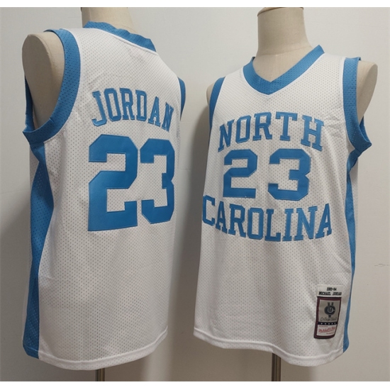 Men's North Carolina Tar Heels #23 Michael Jordan White Throwback Stitched Jersey - Ujersey