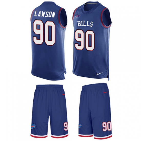 Men's Nike Buffalo Bills #90 Shaq Lawson Limited Royal Blue Tank Top Suit NFL Jersey - Ujersey