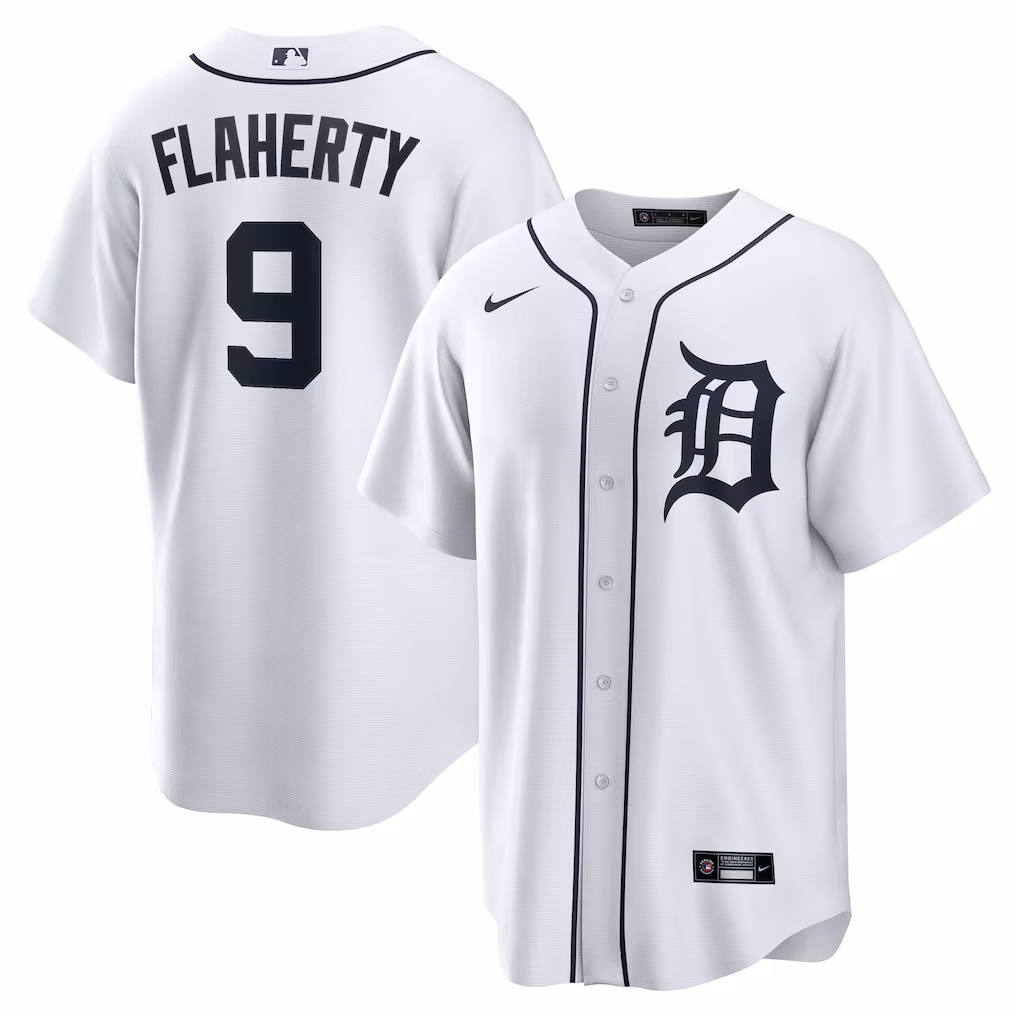Men's Detroit Tigers Jack Flaherty Nike White Home Replica Jersey - Ujersey