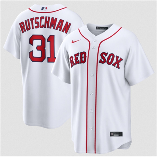 Men's Boston Red Sox #31 Adley Rutschman White Cool Base Stitched Baseball Jersey - Ujersey