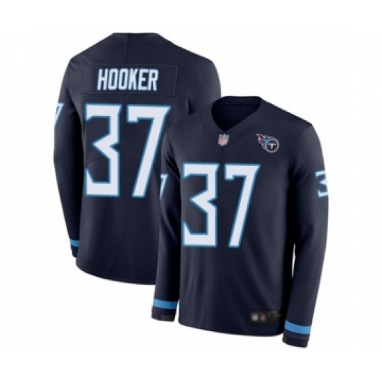 Men's Tennessee Titans #37 Amani Hooker Limited Navy Blue Therma Long Sleeve Football Jersey - Ujersey