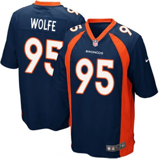Men's Nike Denver Broncos #95 Derek Wolfe Game Navy Blue Alternate NFL Jersey - Ujersey