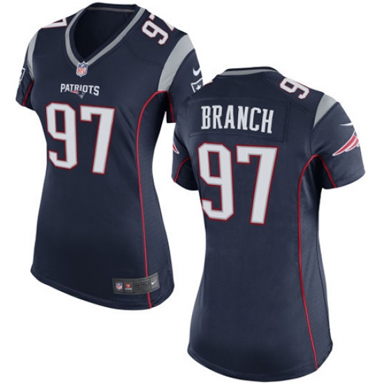Women's Nike New England Patriots #97 Alan Branch Game Navy Blue Team Color NFL Jersey - Ujersey