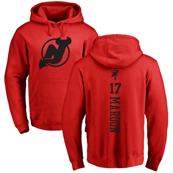 NHL Adidas New Jersey Devils #17 Patrick Maroon Red One Color Backer Pullover Hoodie - Ujersey