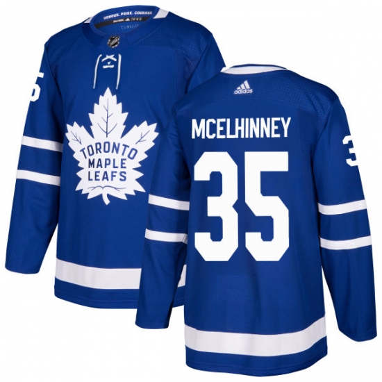 Youth Adidas Toronto Maple Leafs #35 Curtis McElhinney Authentic Royal Blue Home NHL Jersey - Ujersey