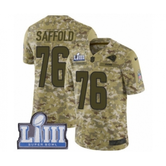 Men's Nike Los Angeles Rams #76 Rodger Saffold Limited Camo 2018 Salute to Service Super Bowl LIII Bound NFL Jersey - Ujersey