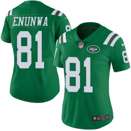 Women's Nike New York Jets #81 Quincy Enunwa Limited Green Rush Vapor Untouchable NFL Jersey - Ujersey