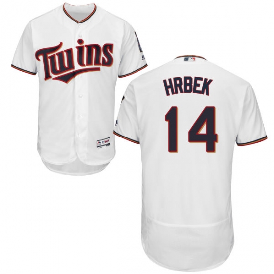 Men's Majestic Minnesota Twins #14 Kent Hrbek White Home Flex Base Authentic Collection MLB Jersey - Ujersey