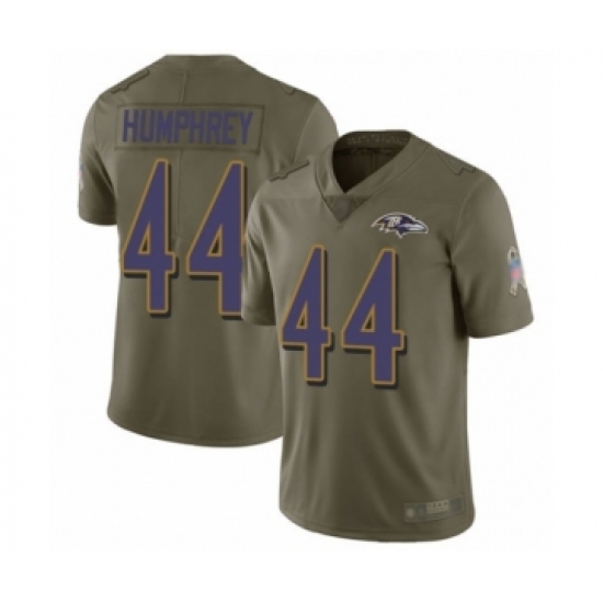 Youth Baltimore Ravens #44 Marlon Humphrey Limited Olive 2017 Salute to Service Football Jersey - Ujersey