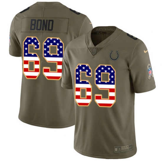 Youth Nike Indianapolis Colts #69 Deyshawn Bond Limited Olive/USA Flag 2017 Salute to Service NFL Jersey - Ujersey