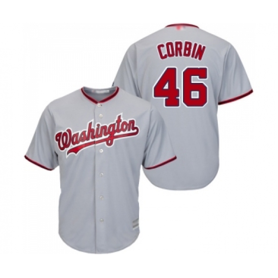 Youth Washington Nationals #46 Patrick Corbin Replica Grey Road Cool Base Baseball Jersey - Ujersey