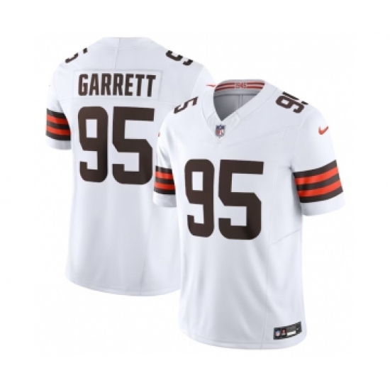 Men's Nike Cleveland Browns #95 Myles Garrett White 2023 F.U.S.E. Vapor Untouchable Limited Football Stitched Jersey - Ujersey