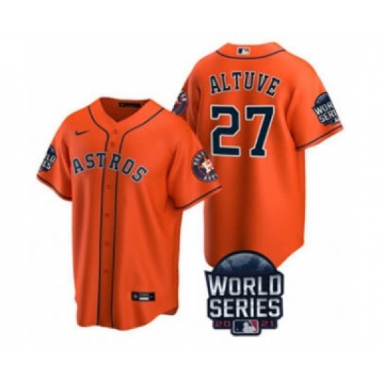 Men's Houston Astros #27 Jose Altuve 2021 Orange World Series Cool Base Stitched Baseball Jersey - Ujersey