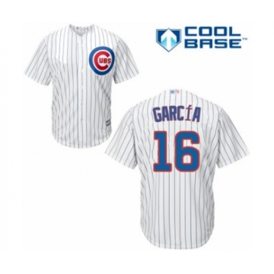 Youth Chicago Cubs #16 Robel Garcia Authentic White Home Cool Base Baseball Player Jersey - Ujersey