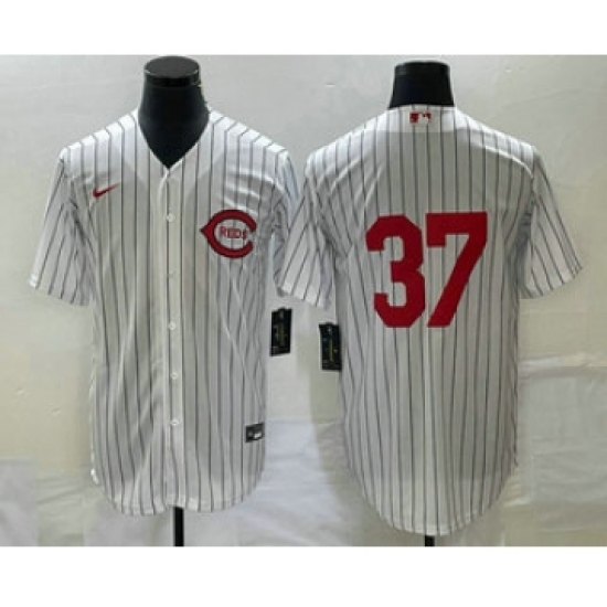 Men's Cincinnati Reds #37 Tyler Stephenson White Field of Dreams Stitched Baseball Jersey - Ujersey