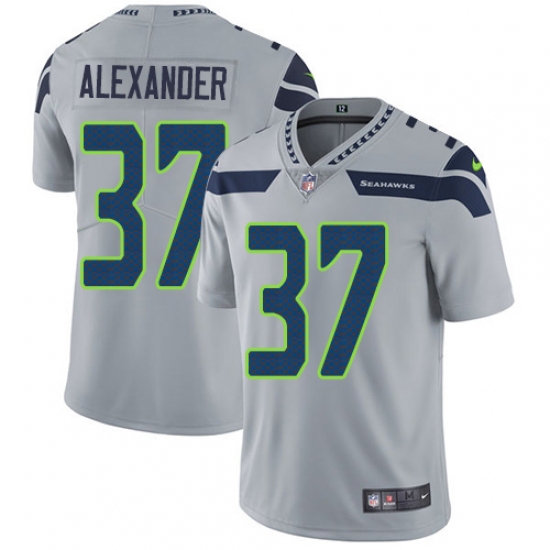 Men's Nike Seattle Seahawks #37 Shaun Alexander Grey Alternate Vapor Untouchable Limited Player NFL Jersey - Ujersey
